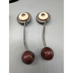 Vintage Ben Amun Modernist Earrings Signed 3.75” Long